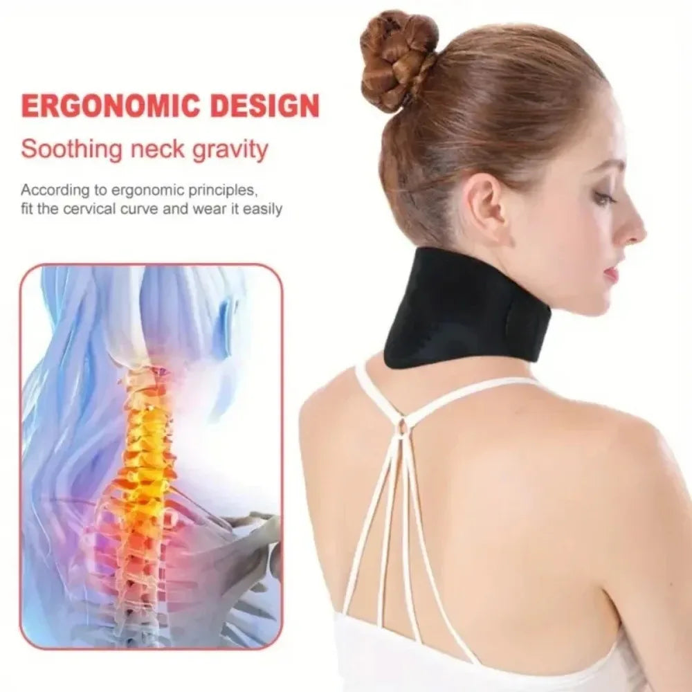 Self-Heating Magnetic Neck Medium Soft Portable Cervical Pillow with Spontaneous Heat Therapy for Tingling, Pain