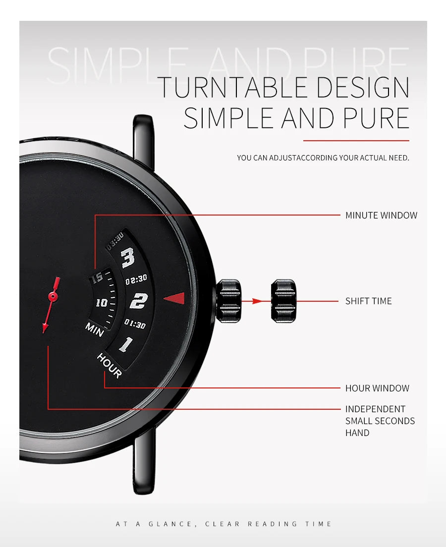 UTHAI CQ57 Men's Quartz Watch, Watch Leather Strap, Sports, Business, Leisure, Waterproof Top Brand, Simple Men's Watch