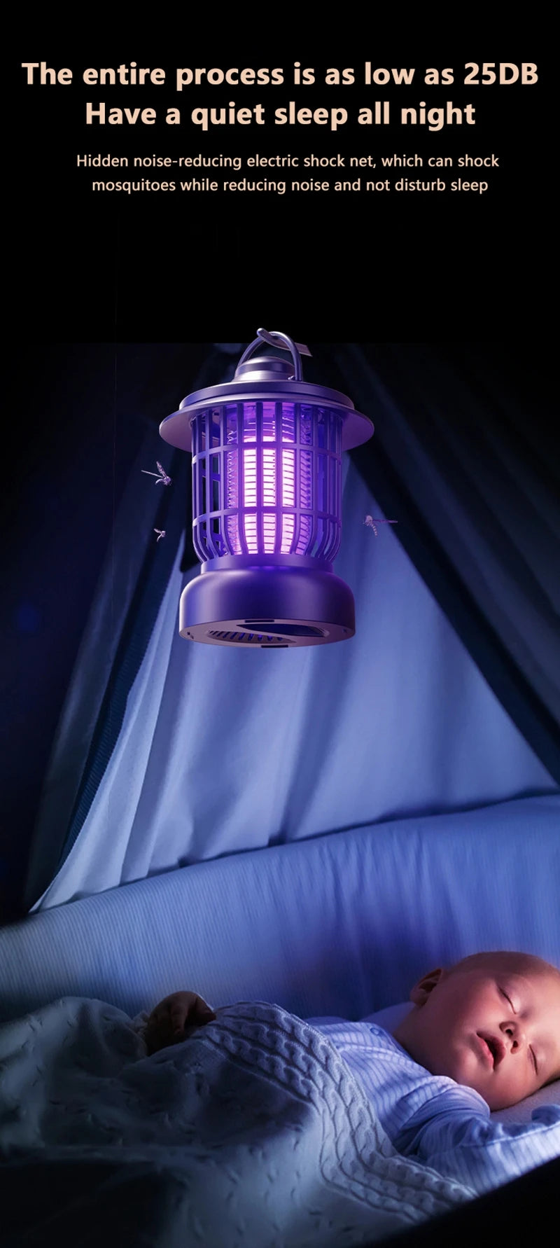 Xiaomi Electric Mosquito Killing Lamp Rechargeable Indoor Outdoor 2-in-1Anti Mosquito Trap Camping Lighting Quite Insect Killer