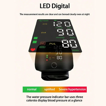 JUSTLANG Rechargeable Blood Pressure Monitor 2 Users Medical Tonometer Wrist Cuff Digital Irregular Pulse Heart Rate Tensiometer
