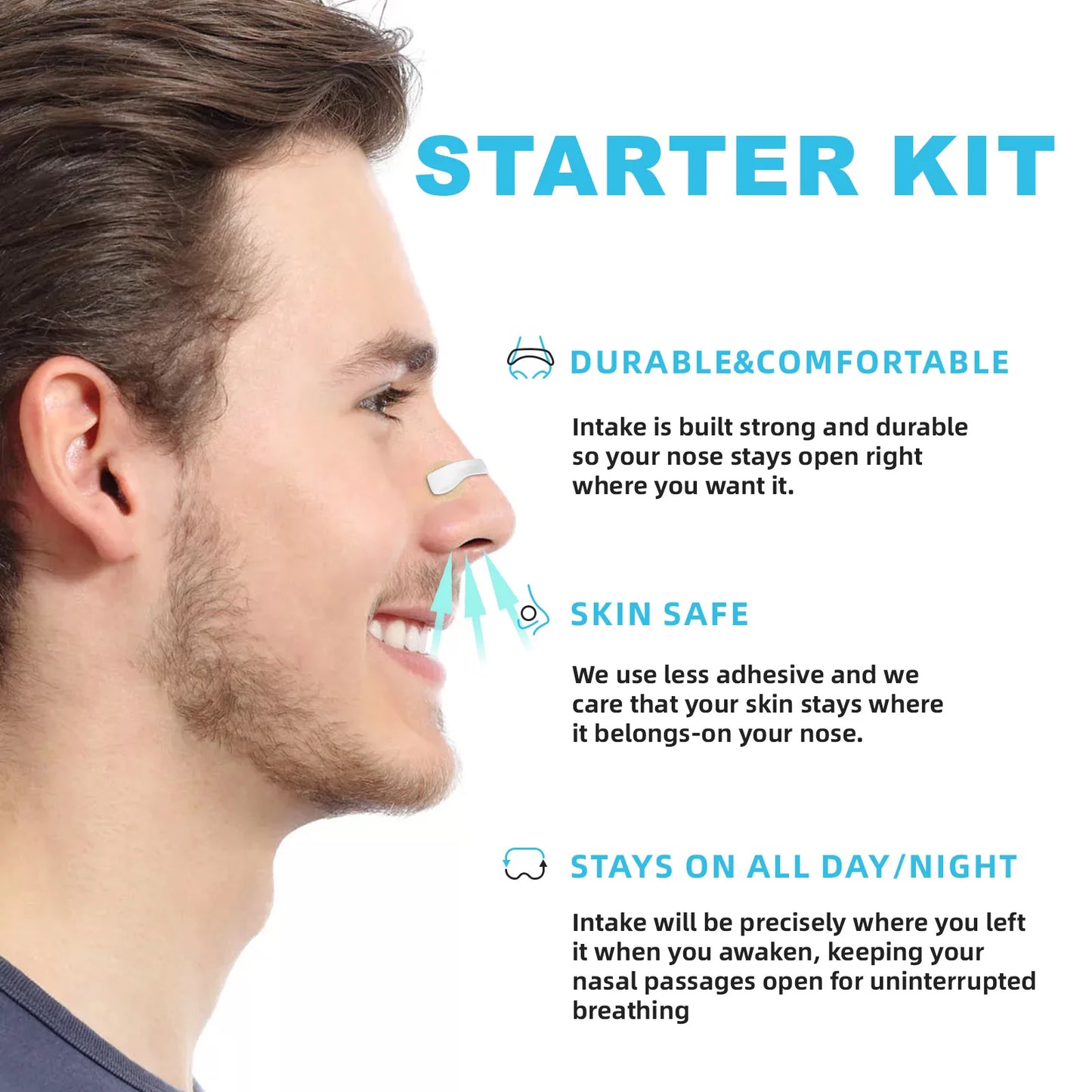 30Days/Box Nasal Breathing Dilators Kits Magnetic Nose Clip Strips Increase Sports Air Intake Improve Sleeping Anti Snoring