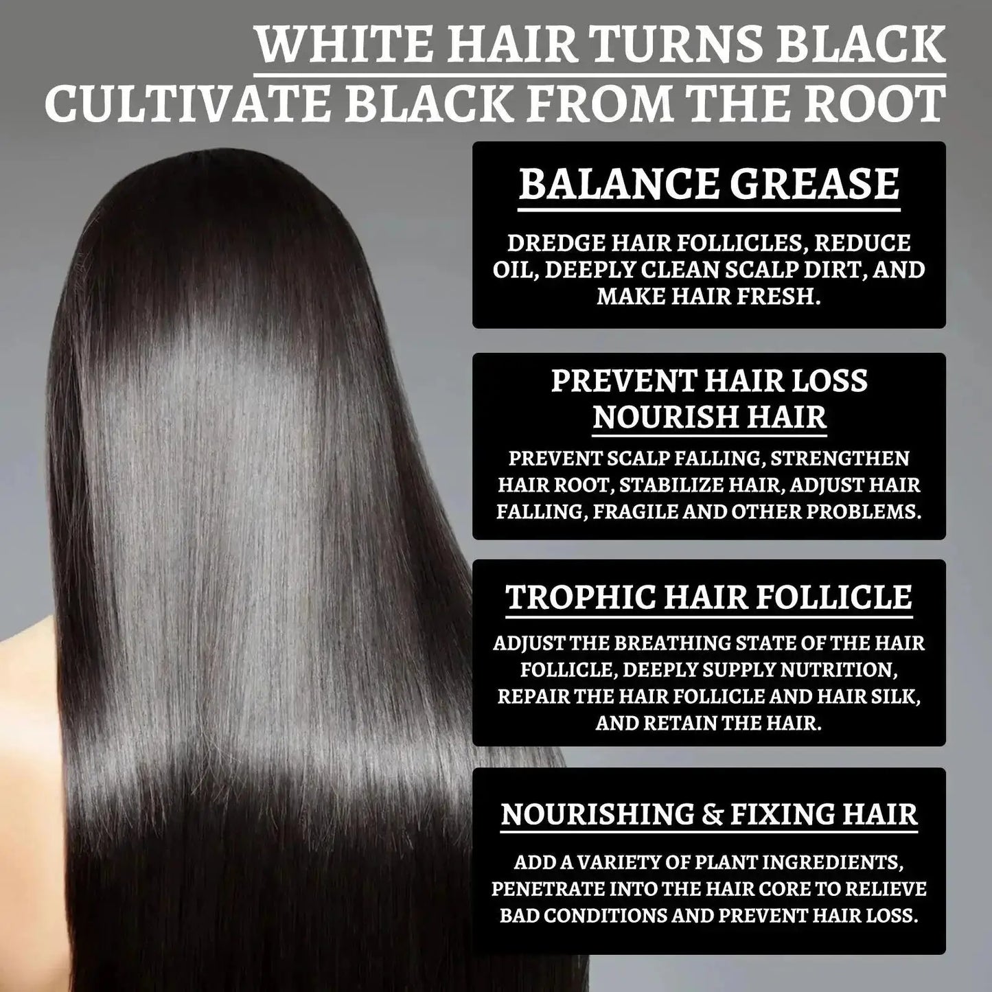 Anti Gray White Hair Serum Liquid White To Black Natural Color Repair Nourish Scalp Products Anti Loss Hairs Care For Men Women