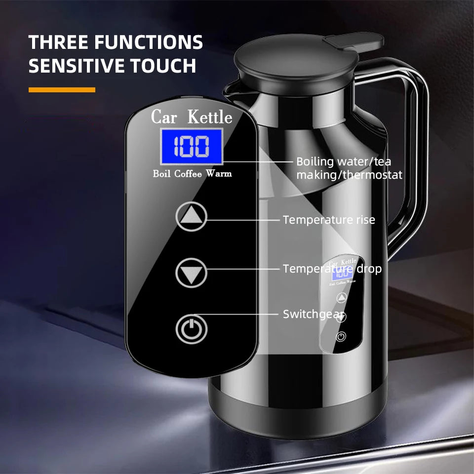 Car Mounted Kettle 12v24v Electric Kettle For Trucks 1500ML Large Capacity Insulated Car Boiling Water Coffee Instant Noodles