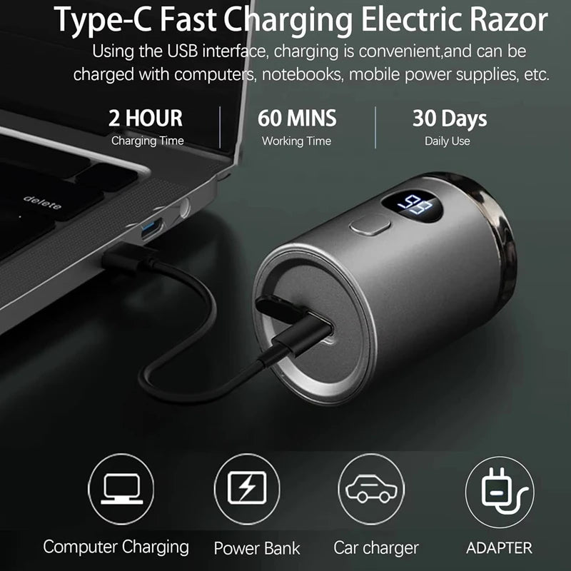 Xiaomi Electric Shaver Mini Led Digital Display Men Rechargeable Type-c Charging Car Portable Shaver  Men Women Home Razor