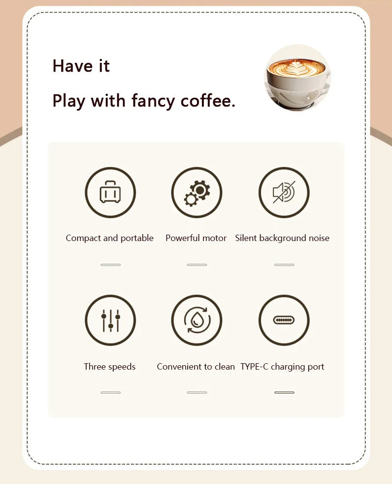 MIJIA Wireless Milk Frother Electric Handheld Blender Electrical CoffeeMaker Whisk Mixer Rechargable For Coffee Cappuccino Cream