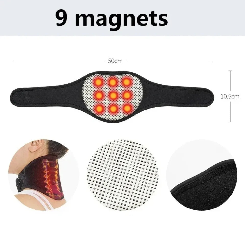 Self-Heating Magnetic Neck Medium Soft Portable Cervical Pillow with Spontaneous Heat Therapy for Tingling, Pain
