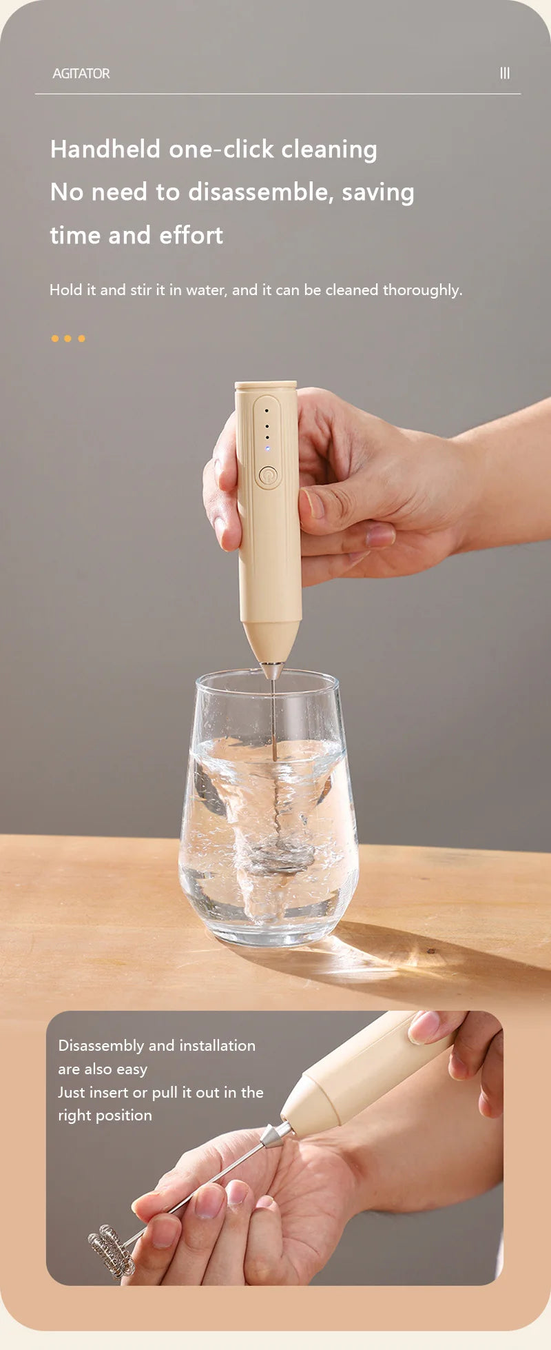 MIJIA Wireless Milk Frother Electric Handheld Blender Electrical CoffeeMaker Whisk Mixer Rechargable For Coffee Cappuccino Cream