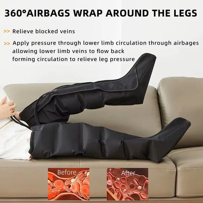 Jinkairui Electric Air Pressure Leg Massager Kneading Squeeze Deep Relaxation Calf Foot with Remote Control