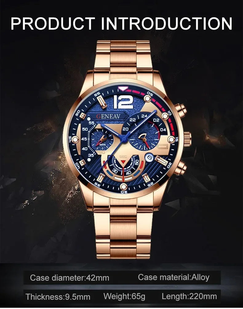 Fashion Mens Watches Luxury Quartz Wristwatch Calendar Luminous Clock Men Business Casual Steel Watch Reloj Hombre Часы Мужские