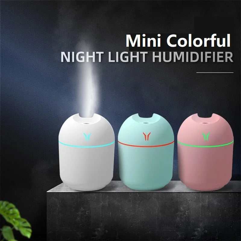 USB Mini Air Humidifier Aroma Essential Oil Diffuser For Home Car Ultrasonic Mute Mist Maker Diffuser with LED Color Lamp