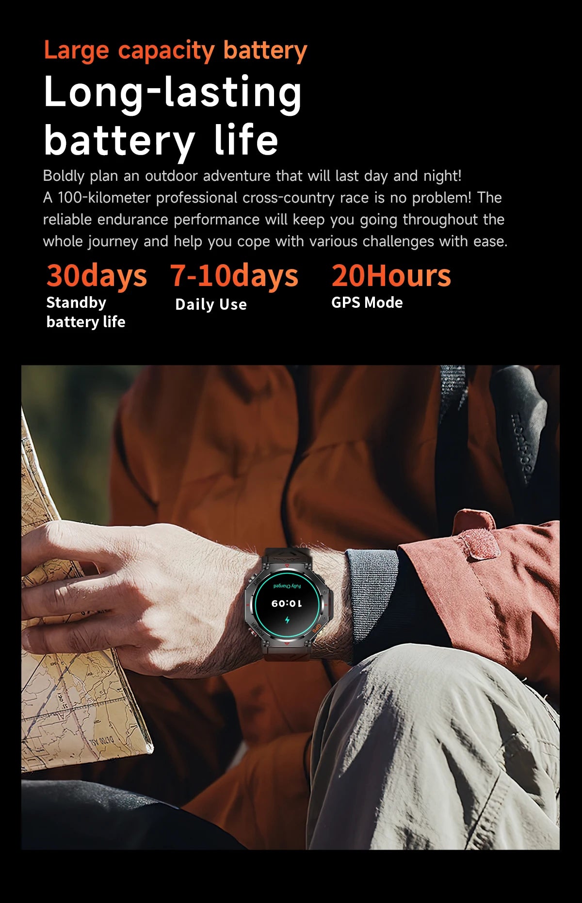 2025 New T-Rex 3 Ultra GPS Smart Watch Men 10ATM IP68 Waterproof Built-in Dual-band GNSS Compass Military Sport Smart Watch
