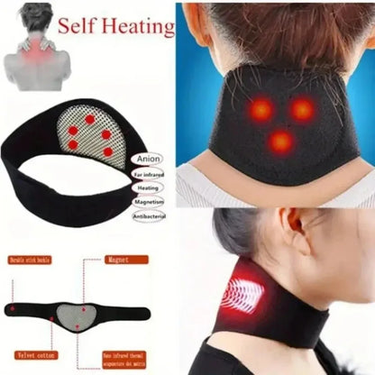 Self-Heating Magnetic Neck Medium Soft Portable Cervical Pillow with Spontaneous Heat Therapy for Tingling, Pain