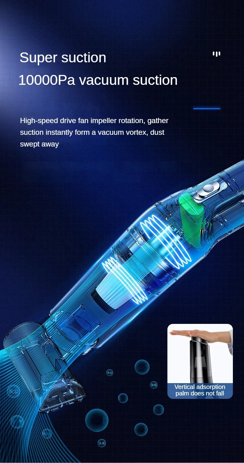 LEIBOO 10000PA Car Vacuum Cleaner Mini Portable Wireless Hand held Cleaner for Home Appliance Powerful Cleaning Machine