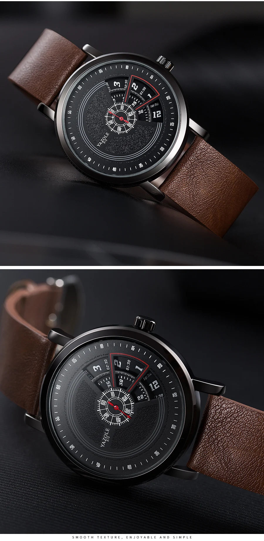 UTHAI CQ57 Men's Quartz Watch, Watch Leather Strap, Sports, Business, Leisure, Waterproof Top Brand, Simple Men's Watch