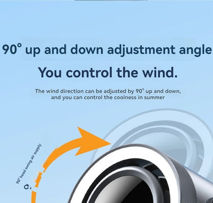 4-speed timed multifunctional circulating fan touch screen remote control bladeless fan, low-noise turbo desktop electric fan