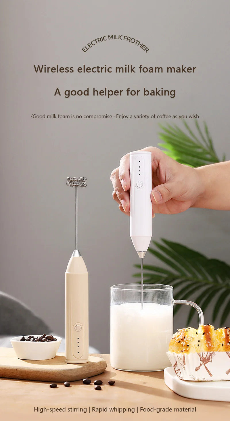 MIJIA Wireless Milk Frother Electric Handheld Blender Electrical CoffeeMaker Whisk Mixer Rechargable For Coffee Cappuccino Cream