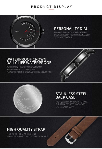 UTHAI CQ57 Men's Quartz Watch, Watch Leather Strap, Sports, Business, Leisure, Waterproof Top Brand, Simple Men's Watch