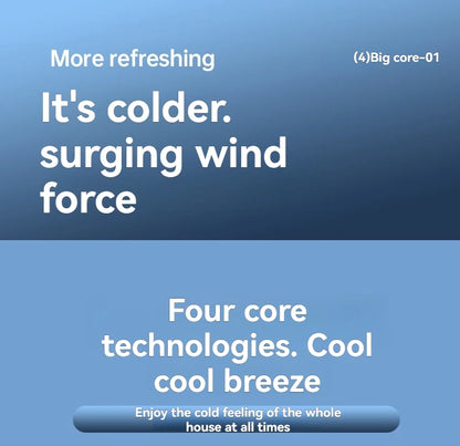 4-speed timed multifunctional circulating fan touch screen remote control bladeless fan, low-noise turbo desktop electric fan