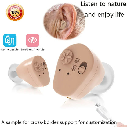 Rechargeable In Ear With Battery Mini Listening Device Sound Amplifier Hearing Aids Deaf Wireless Headset Handset Tool Ears