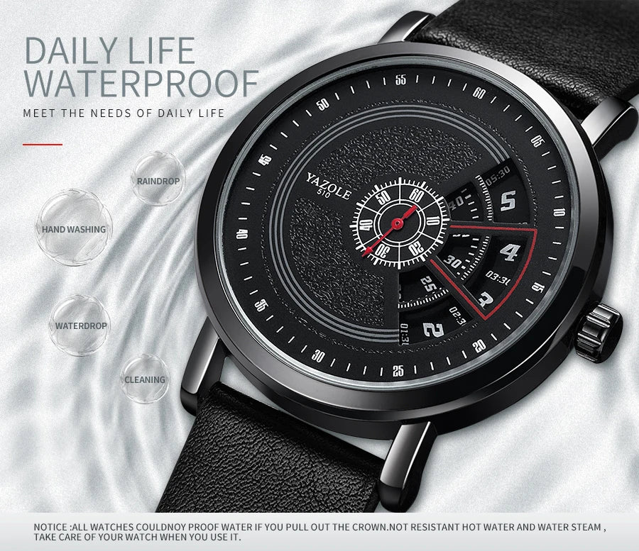 UTHAI CQ57 Men's Quartz Watch, Watch Leather Strap, Sports, Business, Leisure, Waterproof Top Brand, Simple Men's Watch