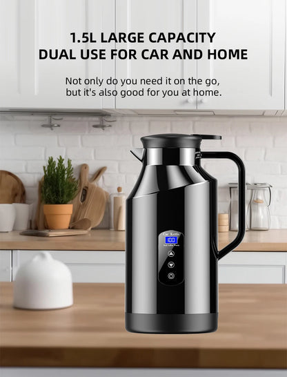Car Mounted Kettle 12v24v Electric Kettle For Trucks 1500ML Large Capacity Insulated Car Boiling Water Coffee Instant Noodles