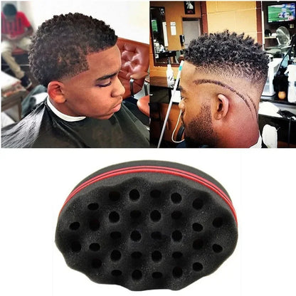 Hair Brush Sponge for Dreads Twists Big Holes Metal Hair Pick Comb Double-sided Breathable Perm Styling Brush for Hair Styling
