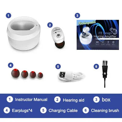 Rechargeable Hearing Aid Digital CIC Hearing Aids High Power Sound Amplifier Invisible Mini Earphone For Deafness audifonos