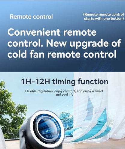 4-speed timed multifunctional circulating fan touch screen remote control bladeless fan, low-noise turbo desktop electric fan