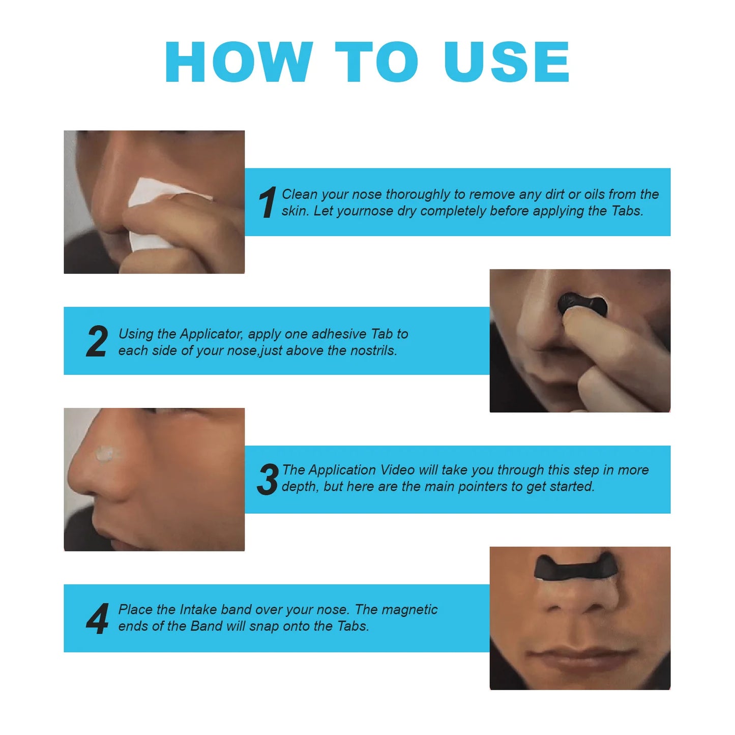 30Days/Box Nasal Breathing Dilators Kits Magnetic Nose Clip Strips Increase Sports Air Intake Improve Sleeping Anti Snoring