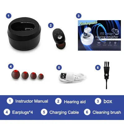 Rechargeable Hearing Aid Digital CIC Hearing Aids High Power Sound Amplifier Invisible Mini Earphone For Deafness audifonos