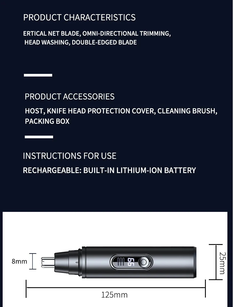 Mini Pocket Nose Hair Trimmer Painless Clipper Nose Ears Hair Eyebrow Waterproof Portable Trimmer For Men Women