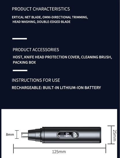 Mini Pocket Nose Hair Trimmer Painless Clipper Nose Ears Hair Eyebrow Waterproof Portable Trimmer For Men Women