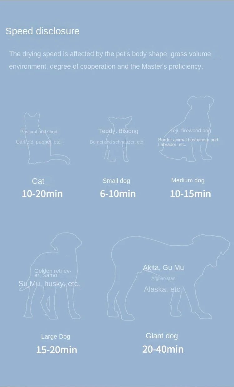 Professional Power Hair Dryer for Dogs, Negative Ion Animal Hair Dryer, Silent, High Velocity, Pet Dog, 2200W