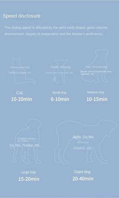 Professional Power Hair Dryer for Dogs, Negative Ion Animal Hair Dryer, Silent, High Velocity, Pet Dog, 2200W