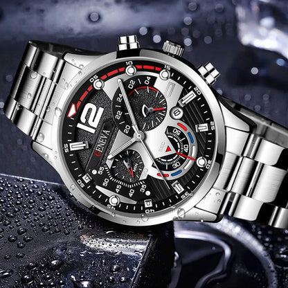Fashion Mens Watches Luxury Quartz Wristwatch Calendar Luminous Clock Men Business Casual Steel Watch Reloj Hombre Часы Мужские