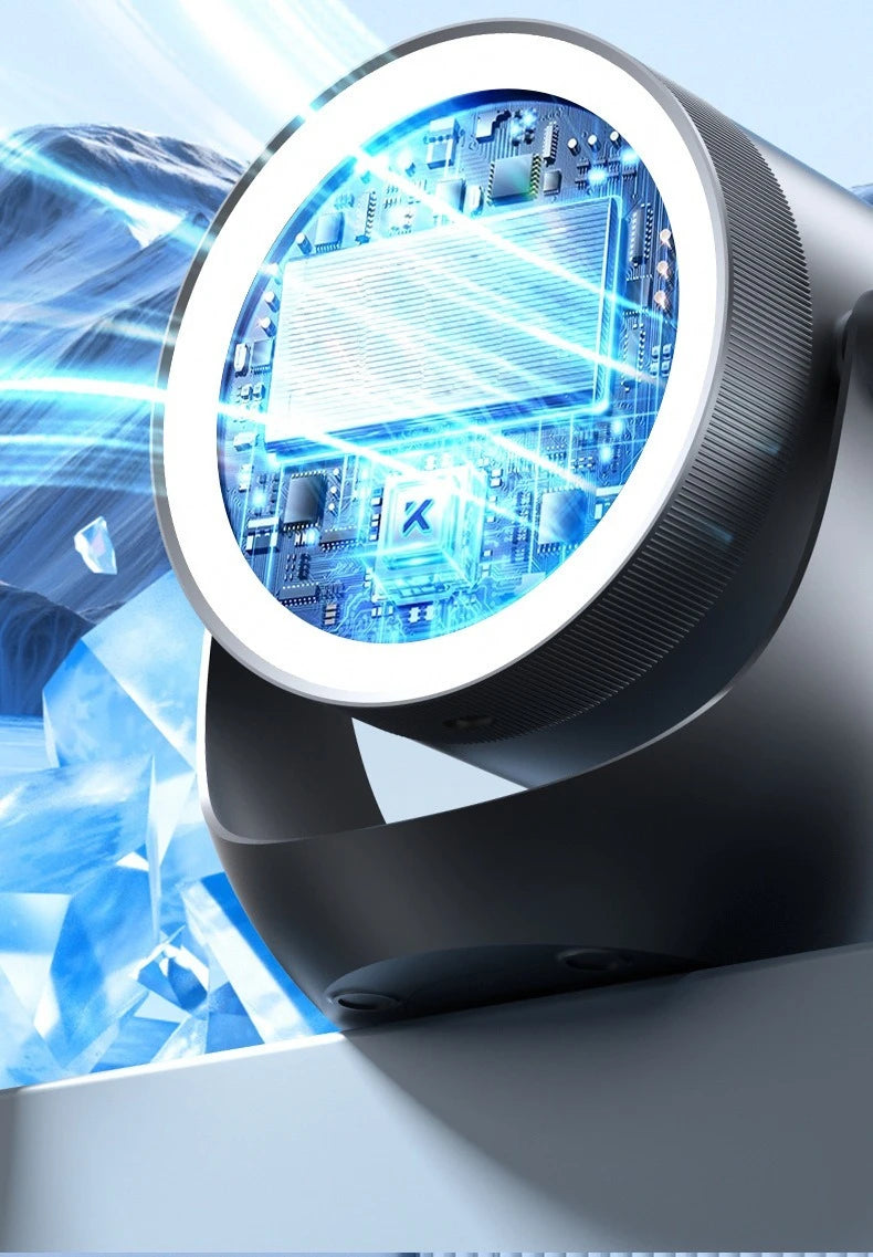 4-speed timed multifunctional circulating fan touch screen remote control bladeless fan, low-noise turbo desktop electric fan