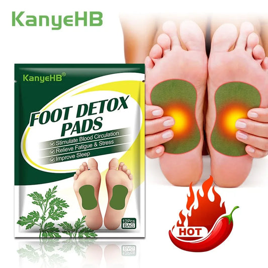 12PCS Detox Foot Patches Pads Feet Body Toxins Cleansing Relieve Stress Help Sleeping for Running Yoga Fitness Exercise