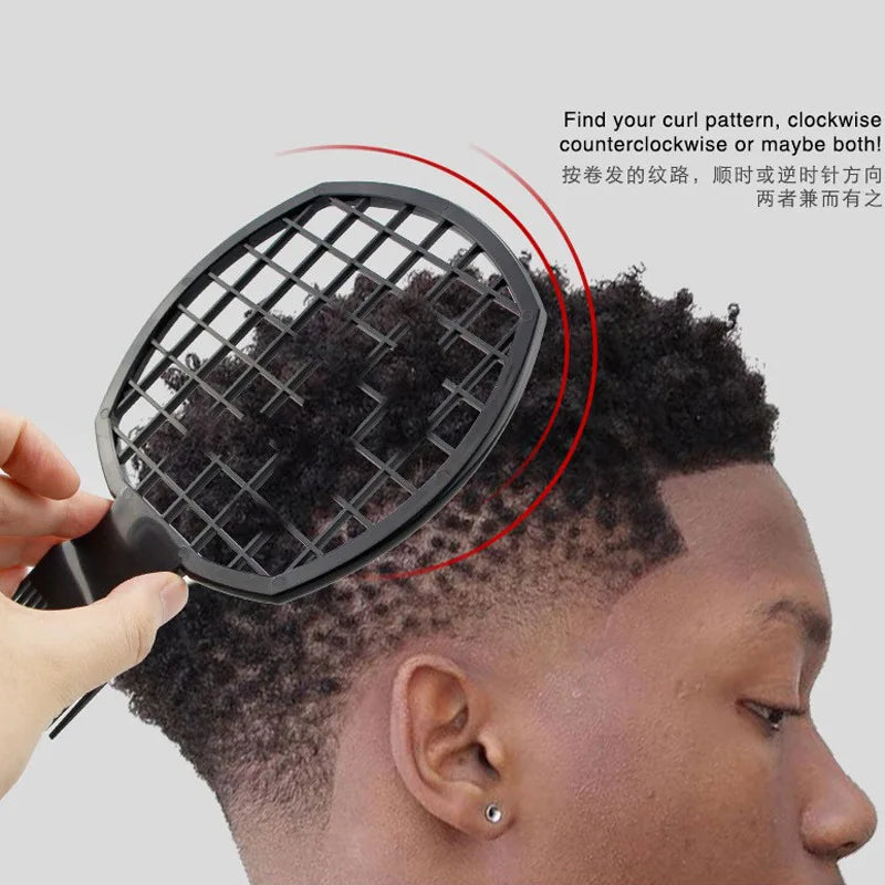 Hair Brush Sponge for Dreads Twists Big Holes Metal Hair Pick Comb Double-sided Breathable Perm Styling Brush for Hair Styling