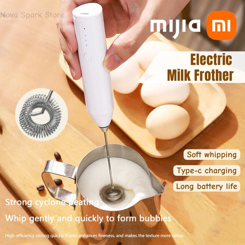 MIJIA Wireless Milk Frother Electric Handheld Blender Electrical CoffeeMaker Whisk Mixer Rechargable For Coffee Cappuccino Cream