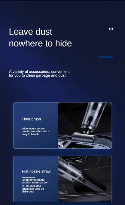 LEIBOO 10000PA Car Vacuum Cleaner Mini Portable Wireless Hand held Cleaner for Home Appliance Powerful Cleaning Machine