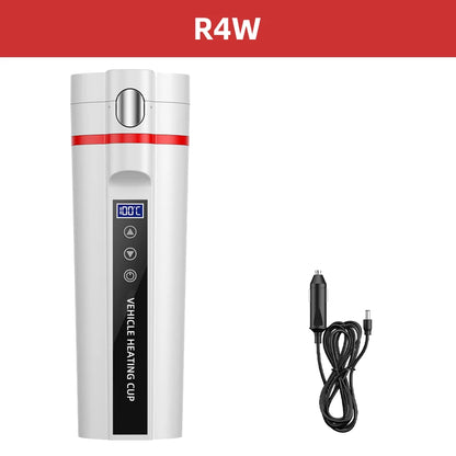 ACCEO 12V/24V Car Heating Cup 450ML Digital Display Vacuum Cup304 Stainless Steel Inner Tank Bottle Electric Thermos Kettle