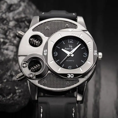 UTHAI CQ151 Retro Men's Personality Big Plate Watch Student Trend Sports Silicone Watch Men's Casual Business Quartz Watch
