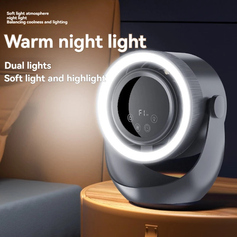 4-speed timed multifunctional circulating fan touch screen remote control bladeless fan, low-noise turbo desktop electric fan