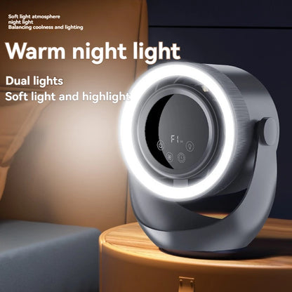 4-speed timed multifunctional circulating fan touch screen remote control bladeless fan, low-noise turbo desktop electric fan