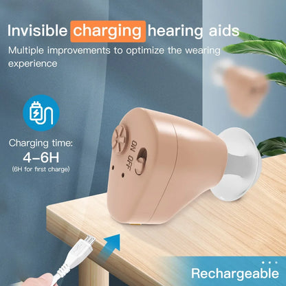 Rechargeable In Ear With Battery Mini Listening Device Sound Amplifier Hearing Aids Deaf Wireless Headset Handset Tool Ears