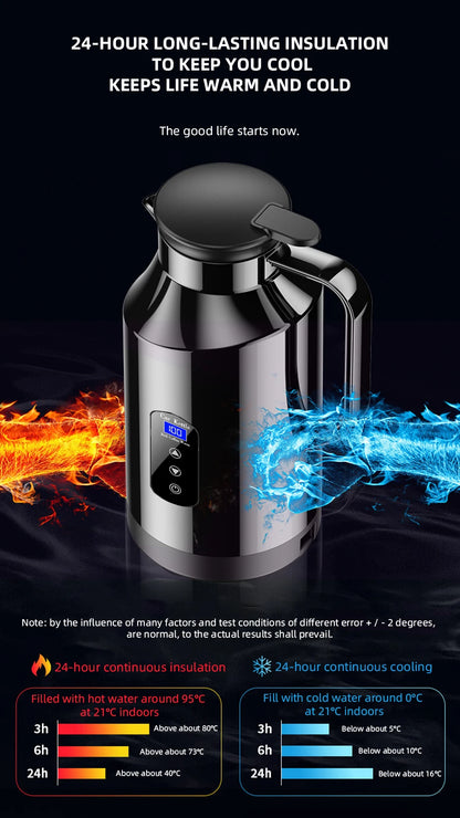 Car Mounted Kettle 12v24v Electric Kettle For Trucks 1500ML Large Capacity Insulated Car Boiling Water Coffee Instant Noodles
