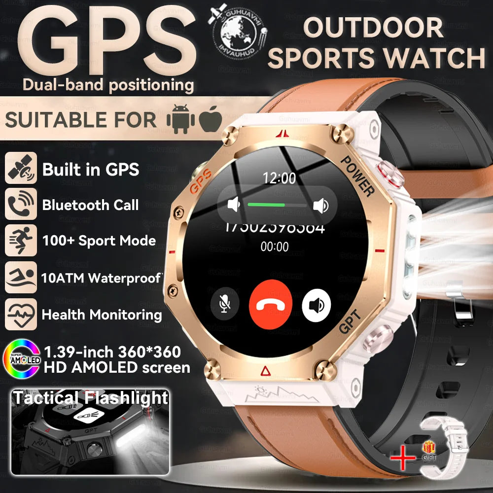 2025 New T-Rex 3 Ultra GPS Smart Watch Men 10ATM IP68 Waterproof Built-in Dual-band GNSS Compass Military Sport Smart Watch