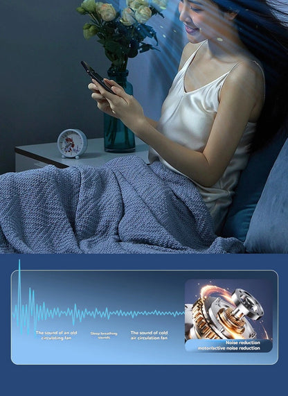 4-speed timed multifunctional circulating fan touch screen remote control bladeless fan, low-noise turbo desktop electric fan
