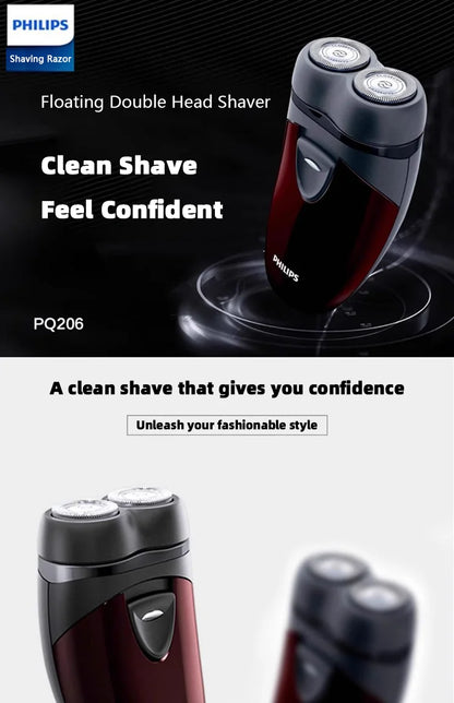 PHILIPS New PQ206 Electric Shaver Fast Dry Shaving Double Blade Floating Head Beard Trimmer Men's Shaver Electric Razors Machine