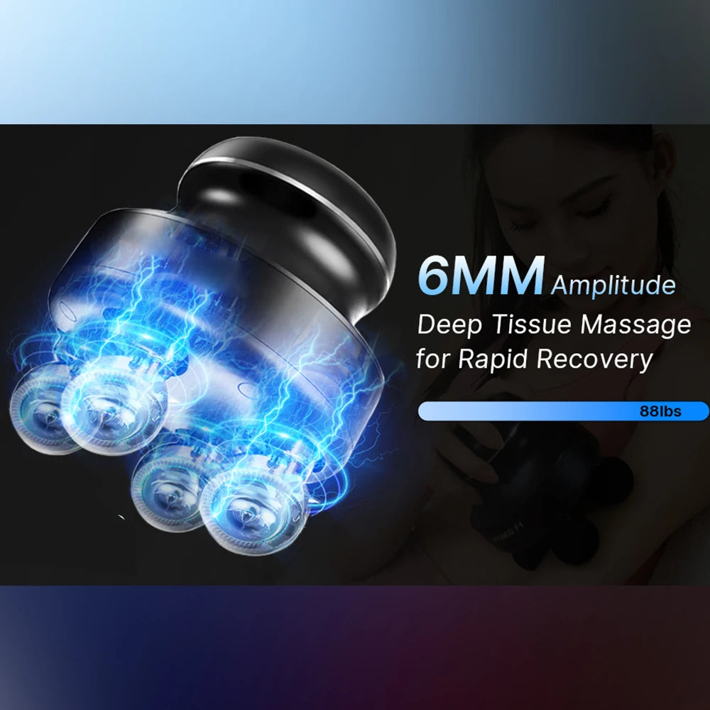 4-Heads Electric Muscle Massager Fascia Gun High-Frequency Vibration Massage Gun Deep Tissue Massage For Body Myofascial Release